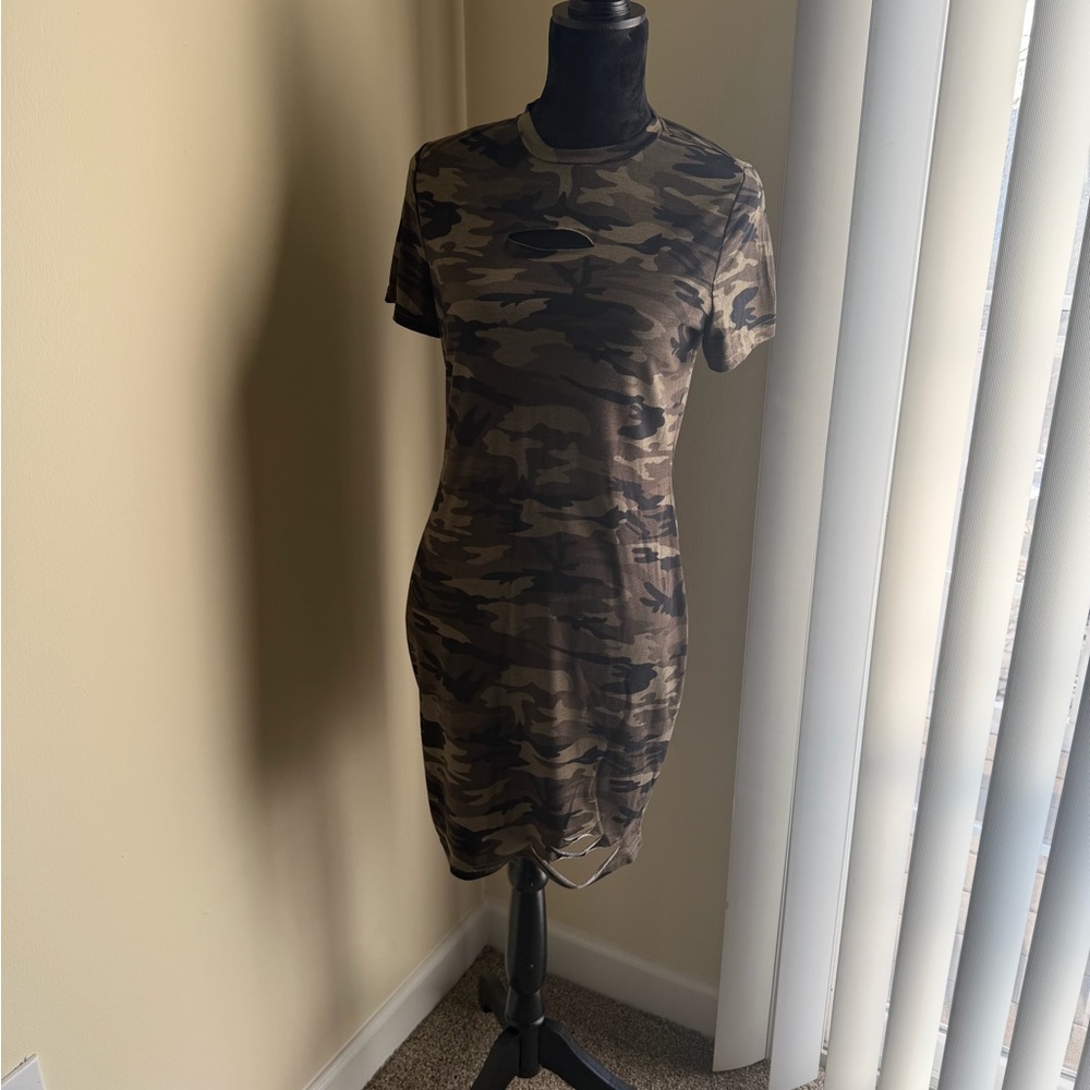 SHEIN Camouflage Mini Dress, (Never Worn)